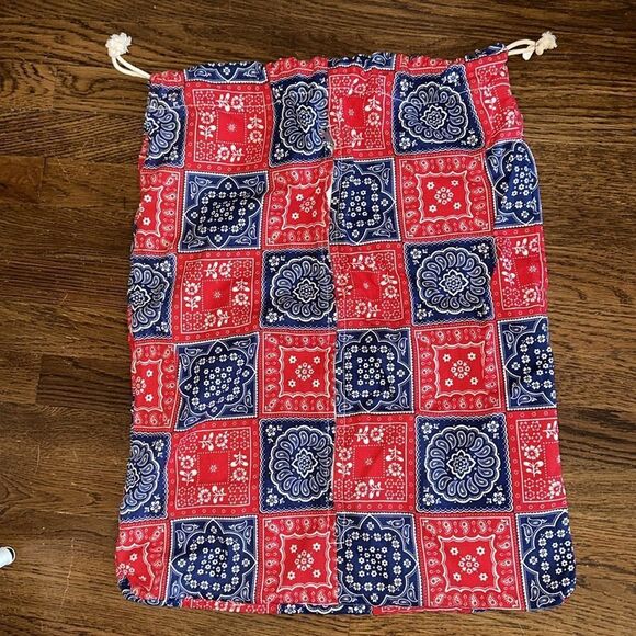 NWT Vtg.60s/70s Now Designs Red, White and Blue Bandana Print laundry bag - Picture 4 of 8